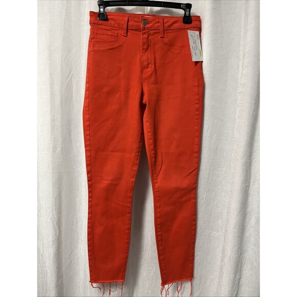 L'AGENCE Bright Orange High Rise Skinny Jeans Size 27 - Picture 2 of 8